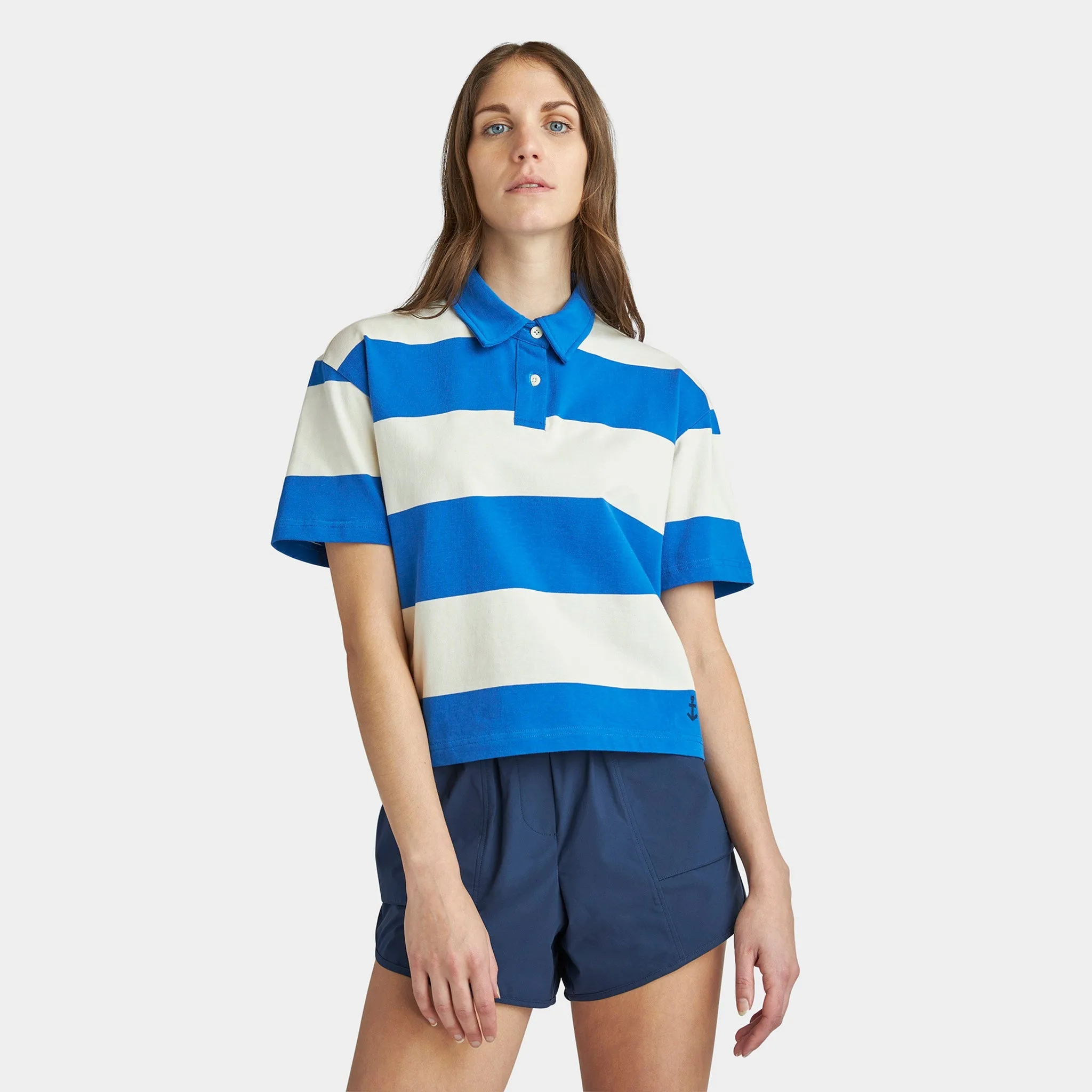 Stripe Marine Cropped Polo