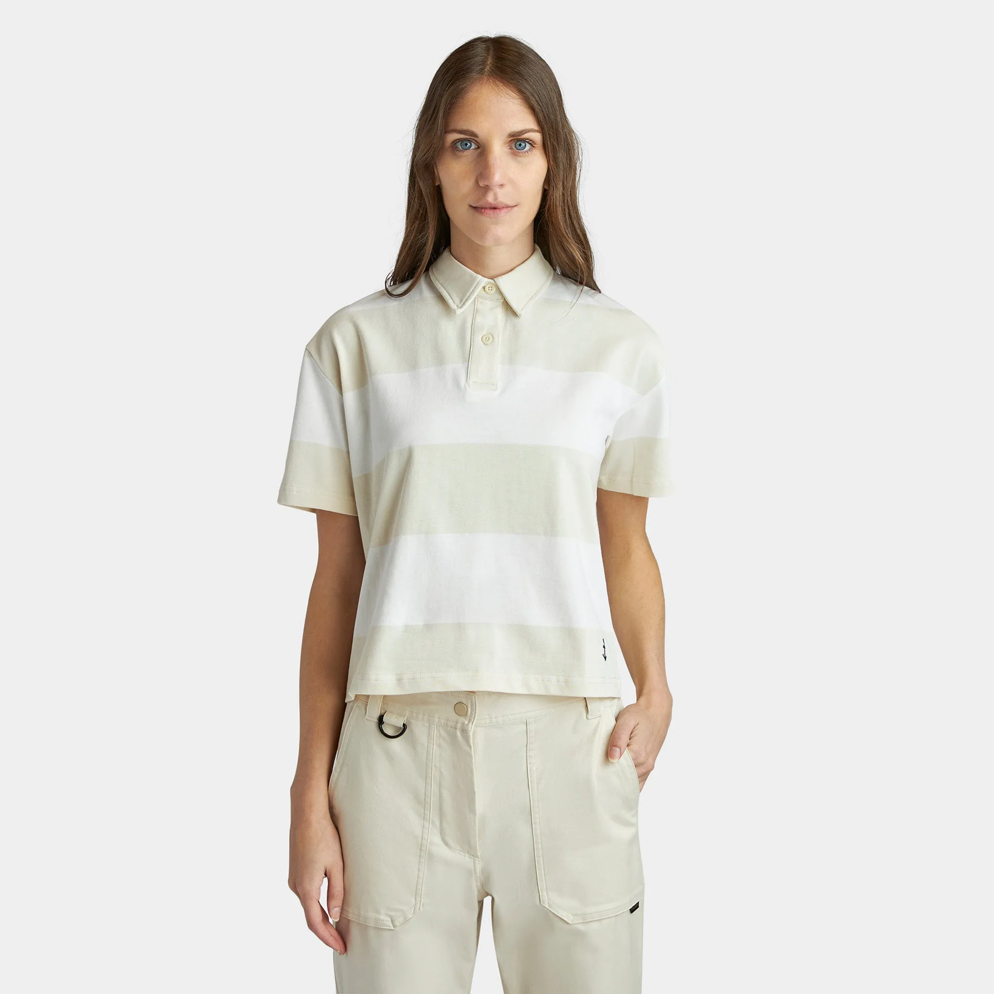 Stripe Marine Cropped Polo