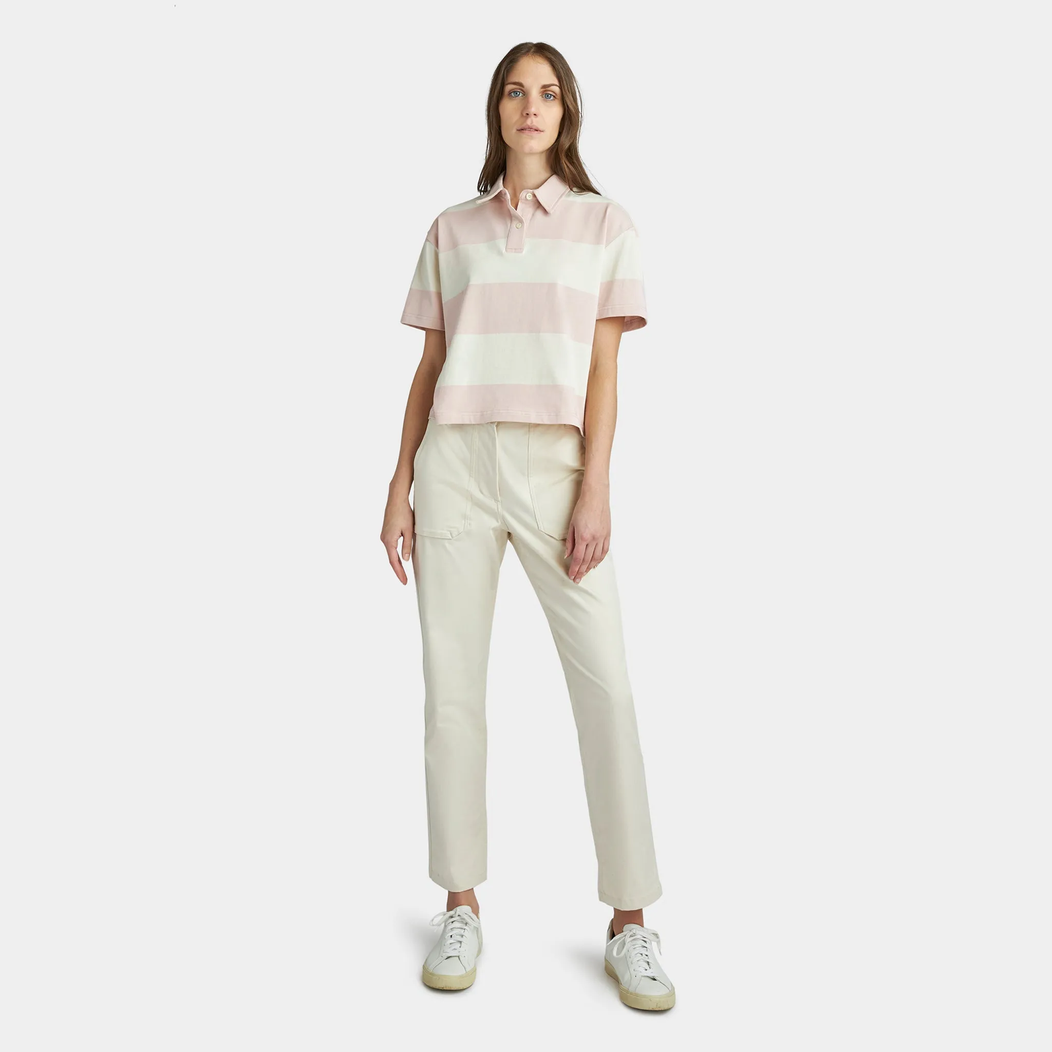 Stripe Marine Cropped Polo