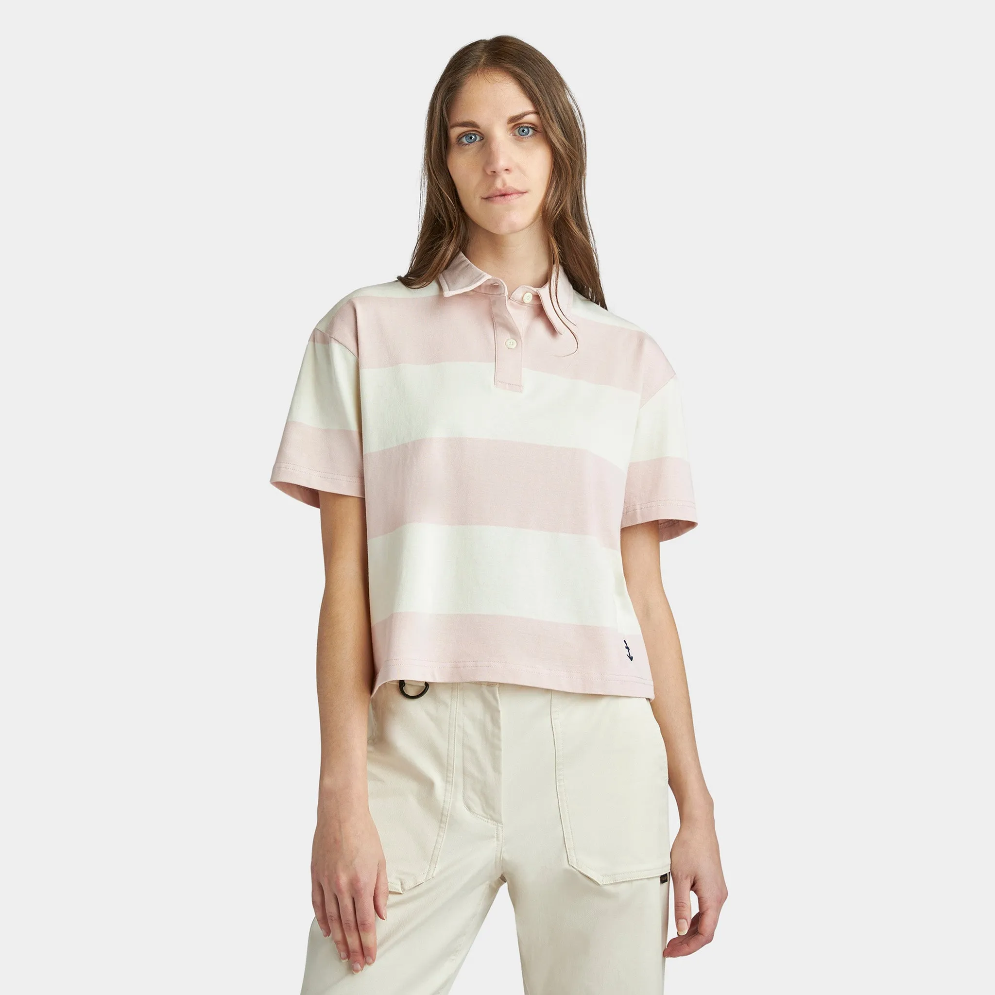 Stripe Marine Cropped Polo