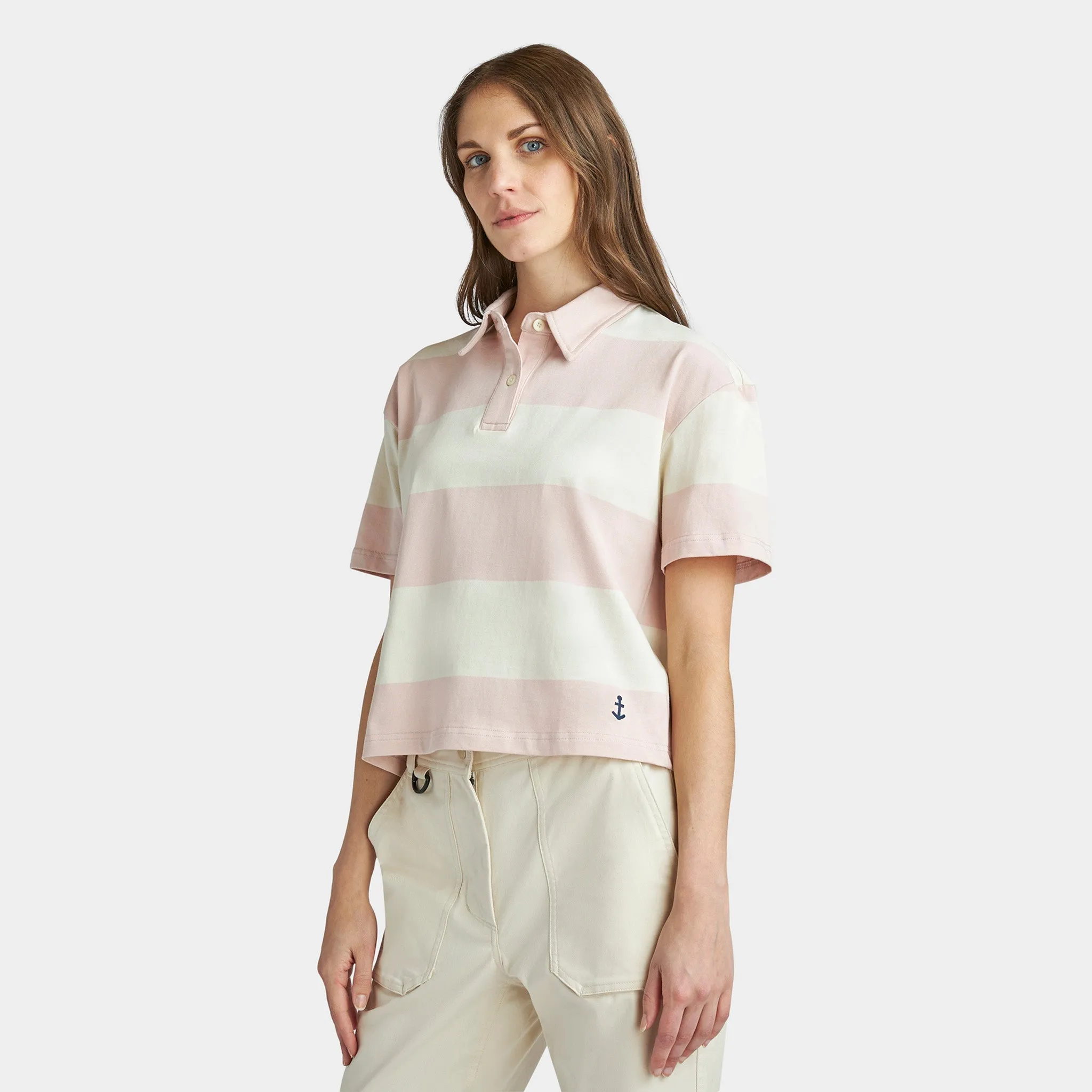 Stripe Marine Cropped Polo