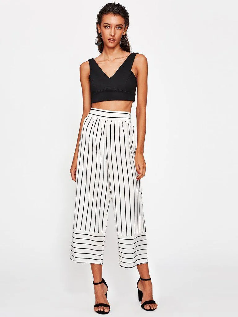 Striped Wide Leg Pants
