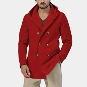 Stylish men's trench coat with a practical hood for a casual look