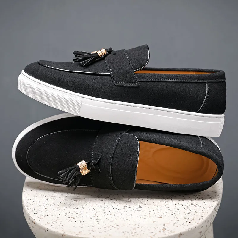 SUEDE LEATHER TASSEL LOAFERS