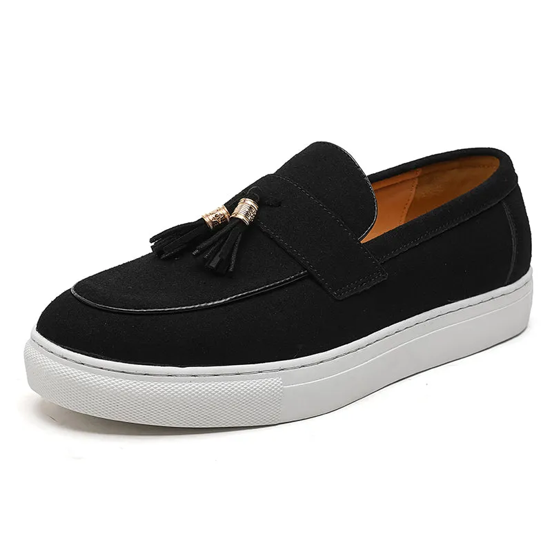 SUEDE LEATHER TASSEL LOAFERS