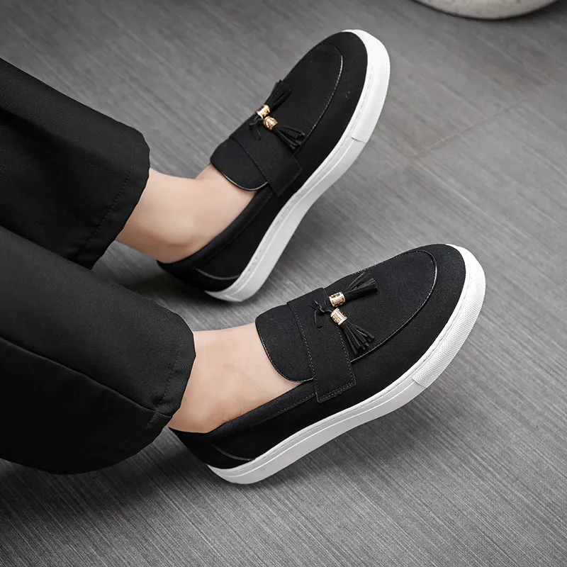 SUEDE LEATHER TASSEL LOAFERS