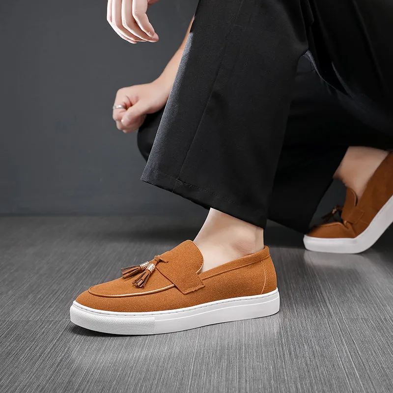 SUEDE LEATHER TASSEL LOAFERS
