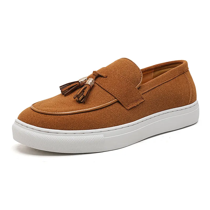 SUEDE LEATHER TASSEL LOAFERS