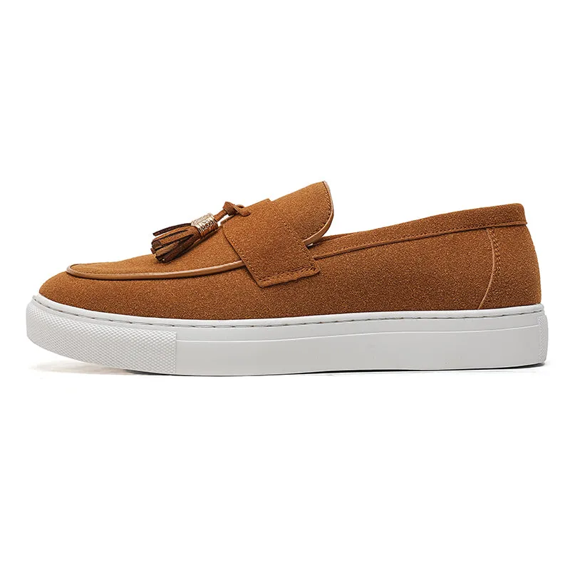 SUEDE LEATHER TASSEL LOAFERS