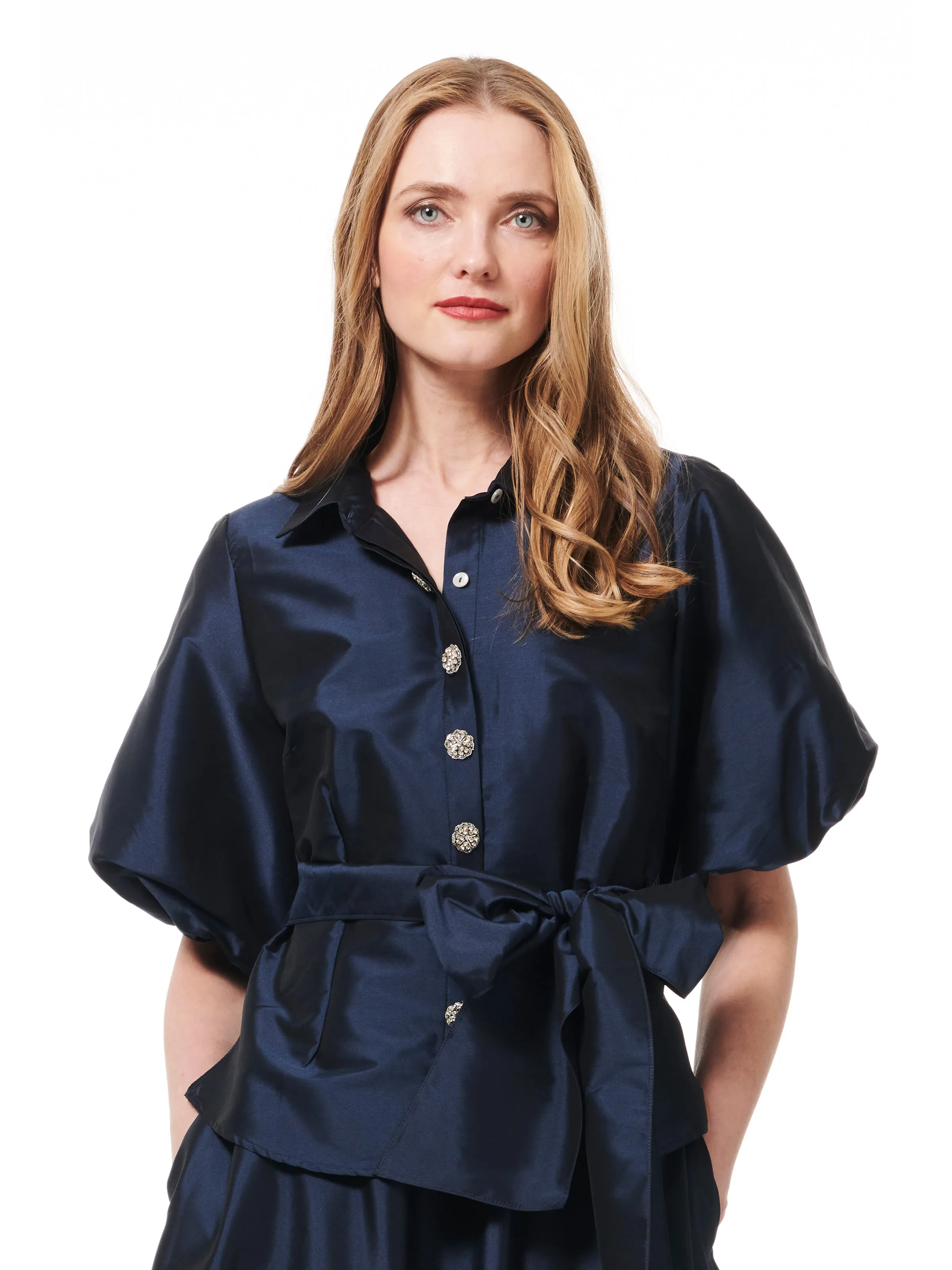 TAFFETA BIAS LONG SKIRT BLACK