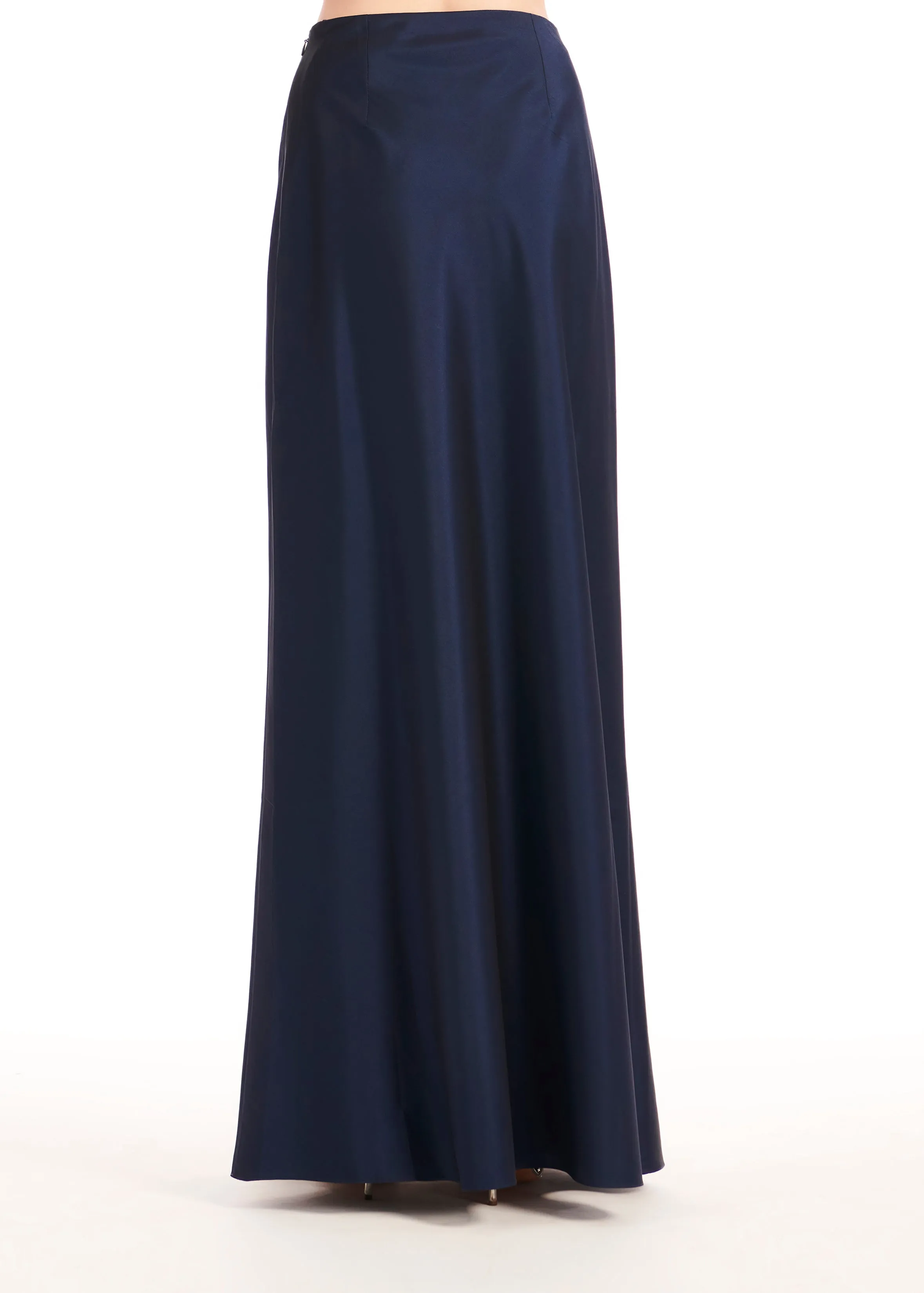 TAFFETA BIAS LONG SKIRT BLACK