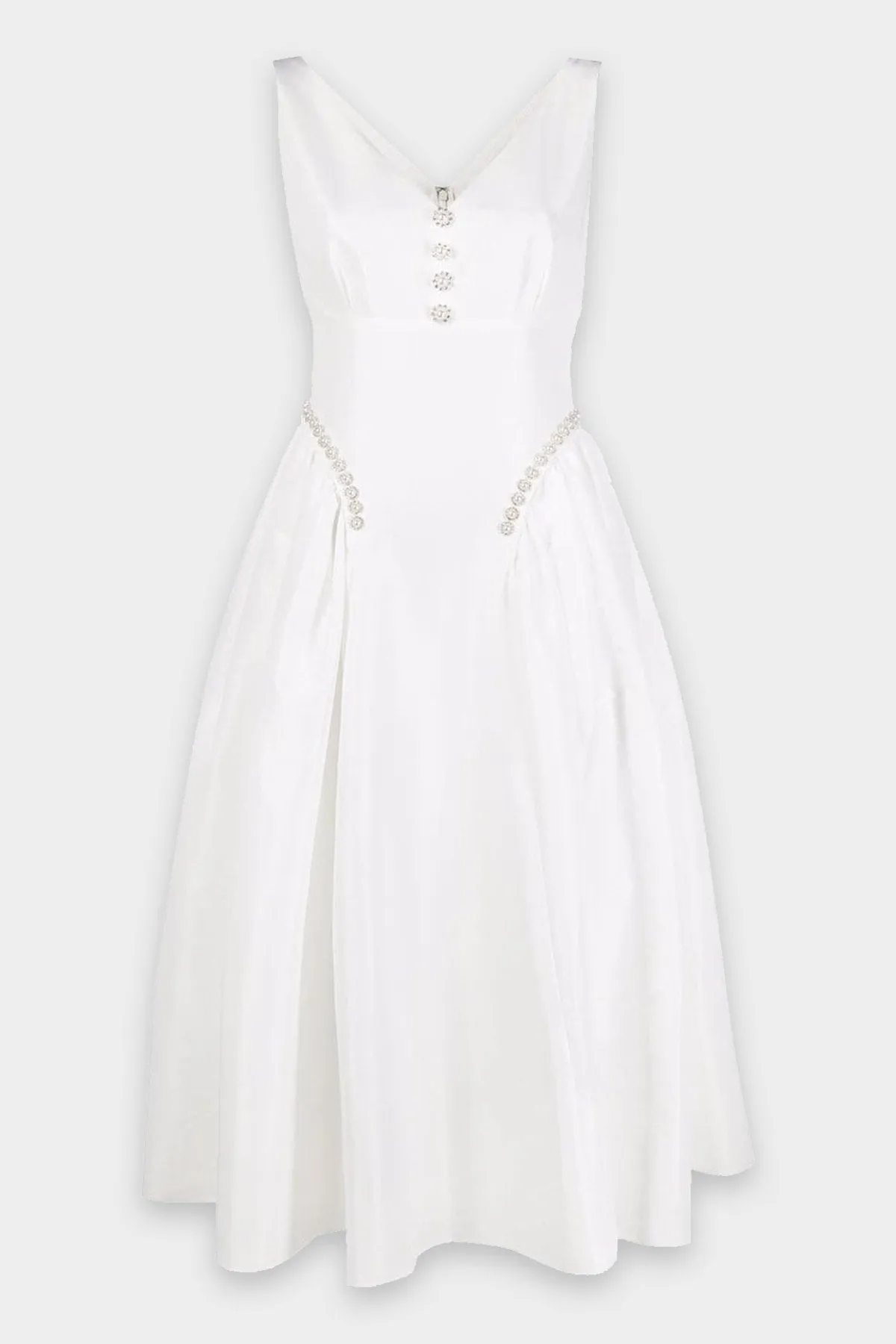 Taffeta Midi Dress in White