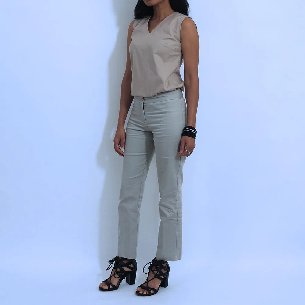 Tan Taper Leg Pants | ALPHONSINA