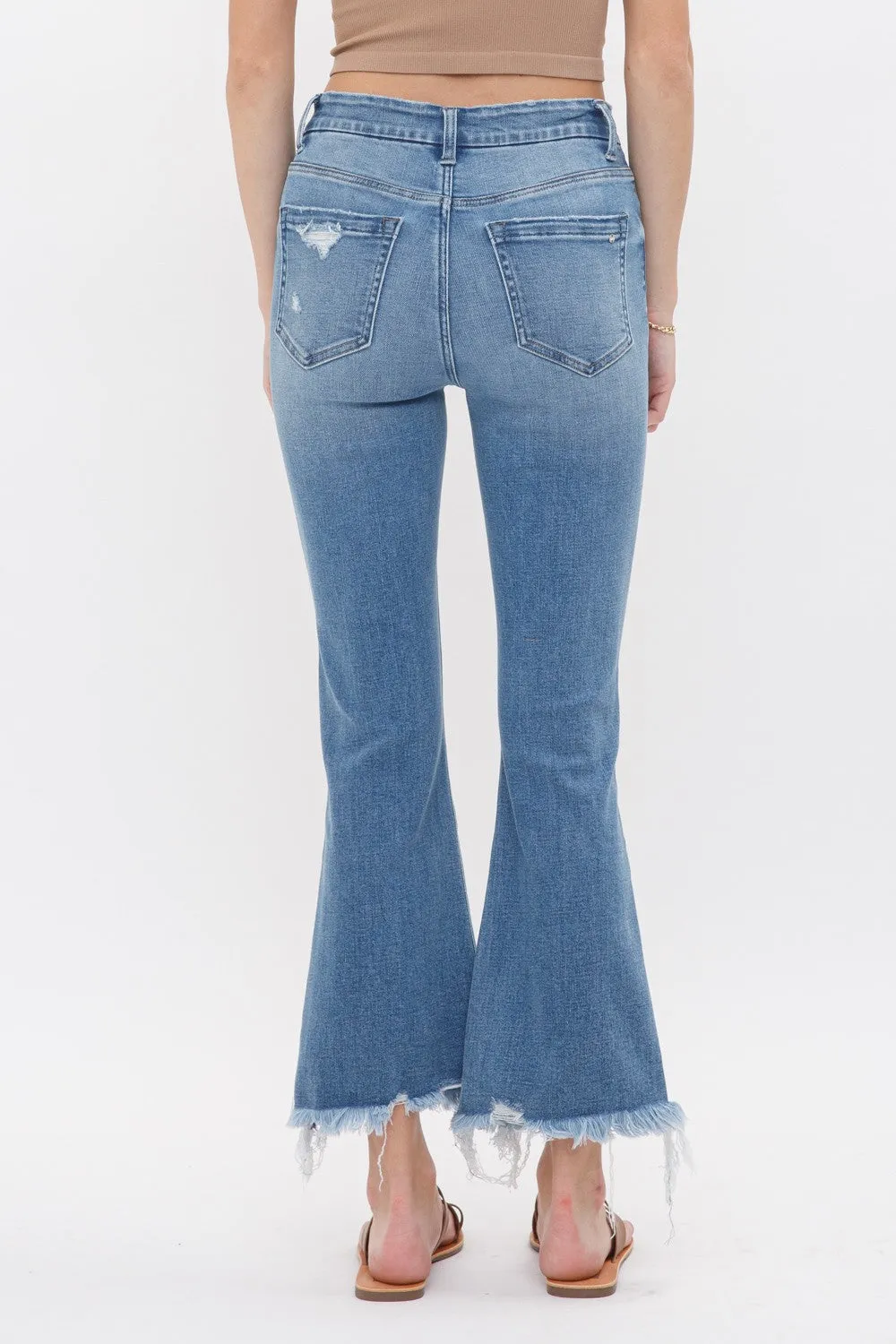 The Abby High Rise Crop Flare Denim Jean | Mica- Final Sale**