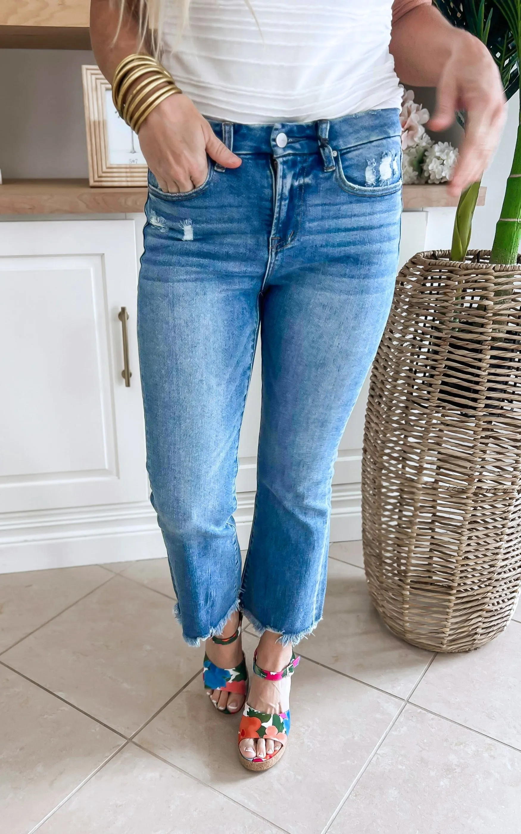 The Abby High Rise Crop Flare Denim Jean | Mica- Final Sale**