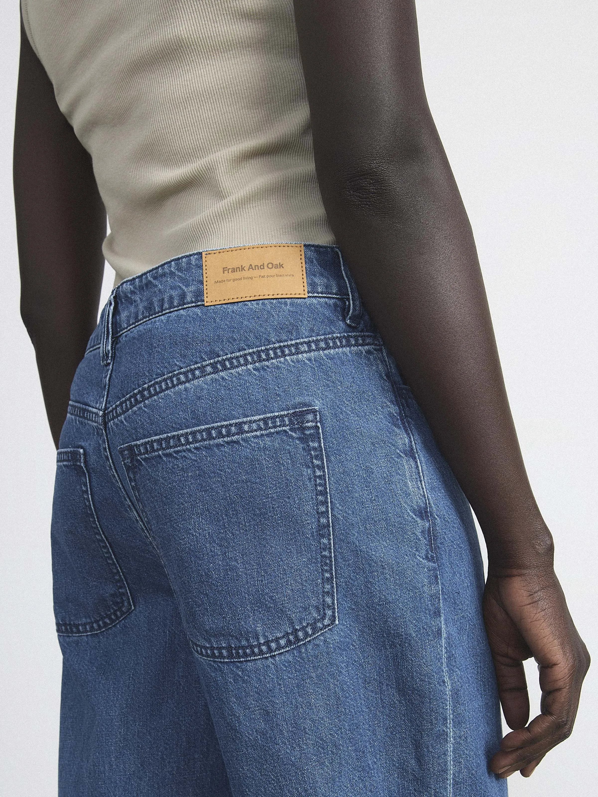 The Courtney Cuffed Loose Jean in Medium Blue