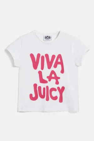 THE ICONS | WHITE 'VIVA LA JUICY' BABY TEE