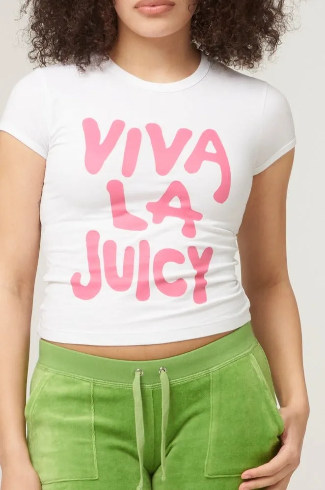 THE ICONS | WHITE 'VIVA LA JUICY' BABY TEE