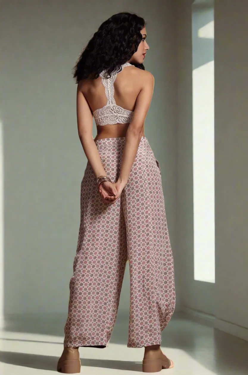The Ira Barrel Leg Pants Beige