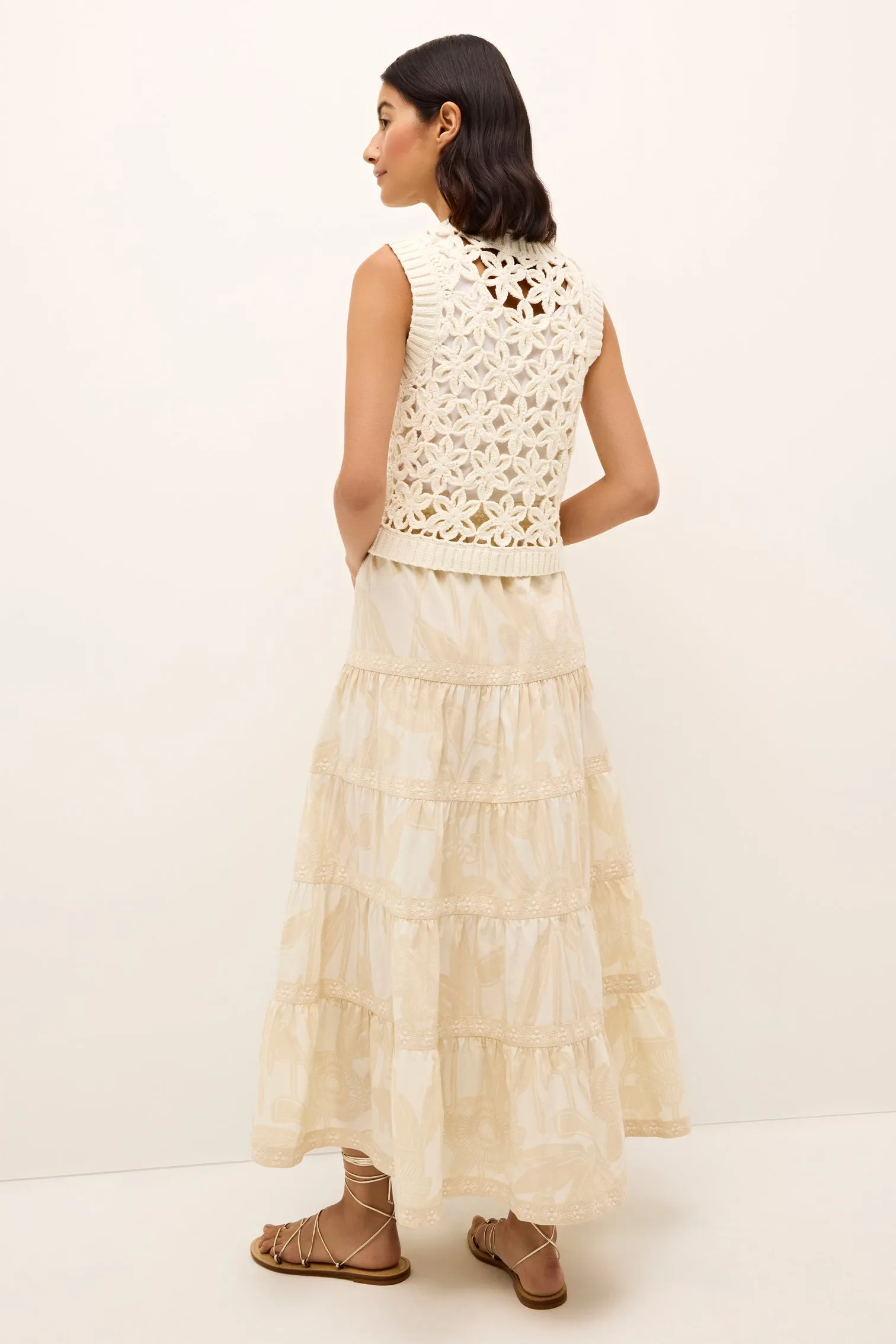 Thea Shell Top in Ecru by Marie Oliver
