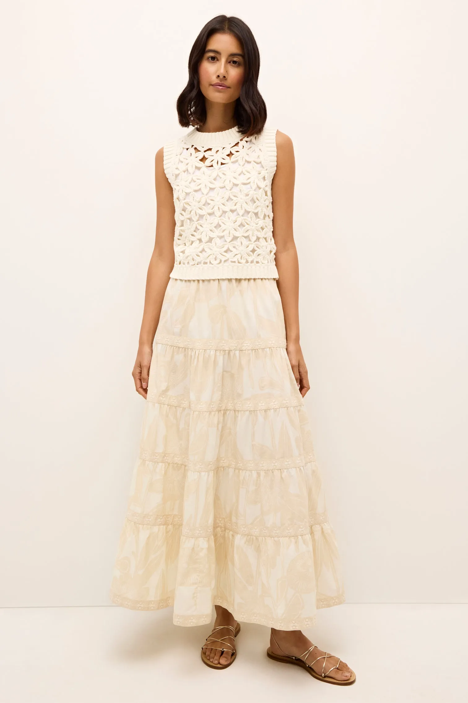 Thea Shell Top in Ecru by Marie Oliver