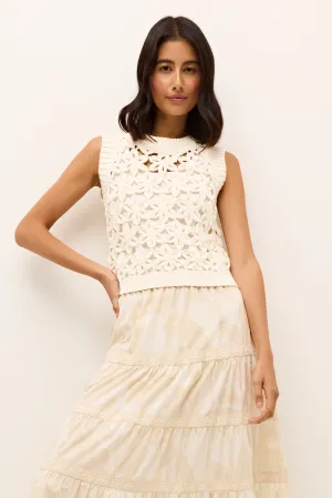 Thea Shell Top in Ecru by Marie Oliver