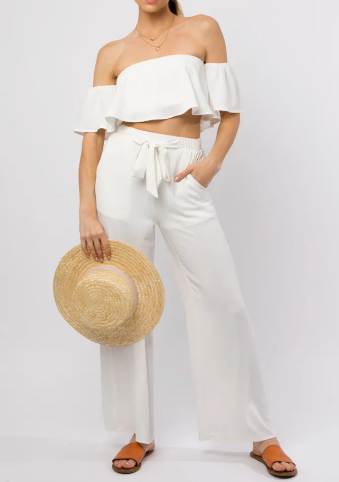Tie Wide Leg Pants