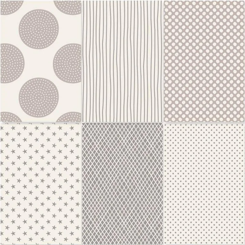 Tilda Classic Basics - Fat Quarter Pack - Grey (6)