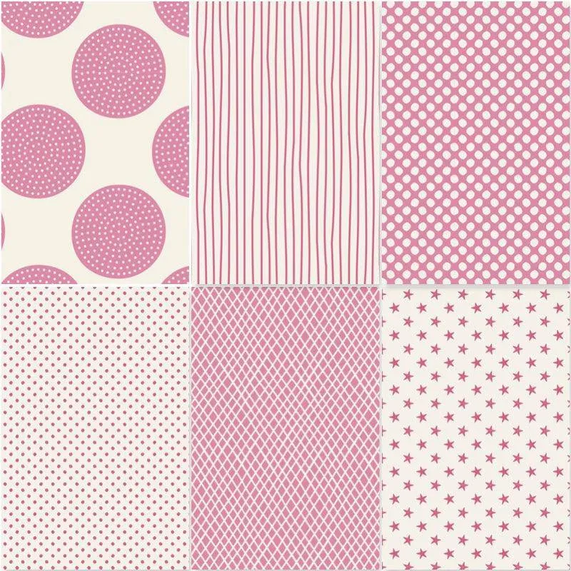 Tilda Classic Basics - Fat Quarter Pack - Pink (6)