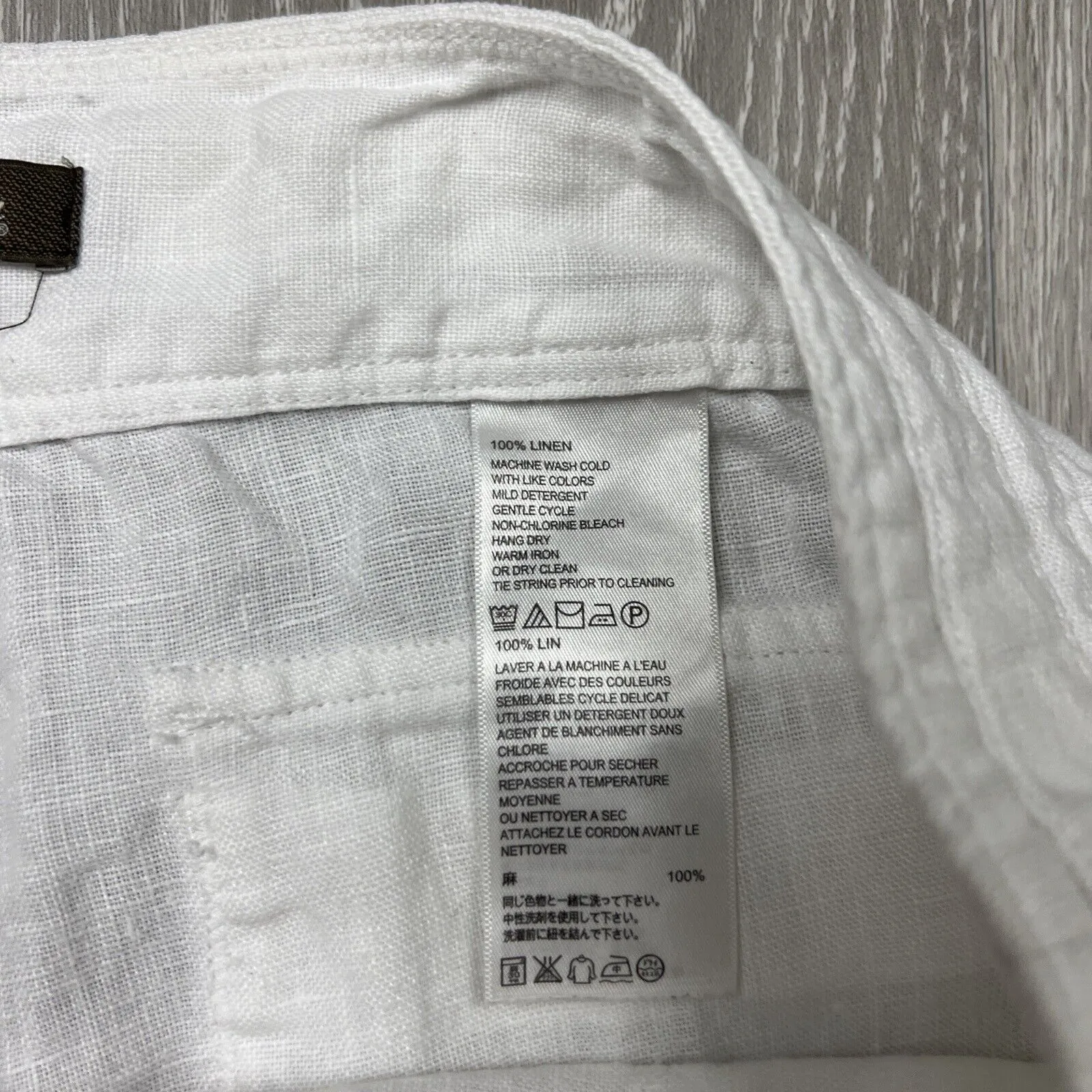 Tommy Bahama Womens 100% Linen Relaxed Wide-Leg White Pants Size 8