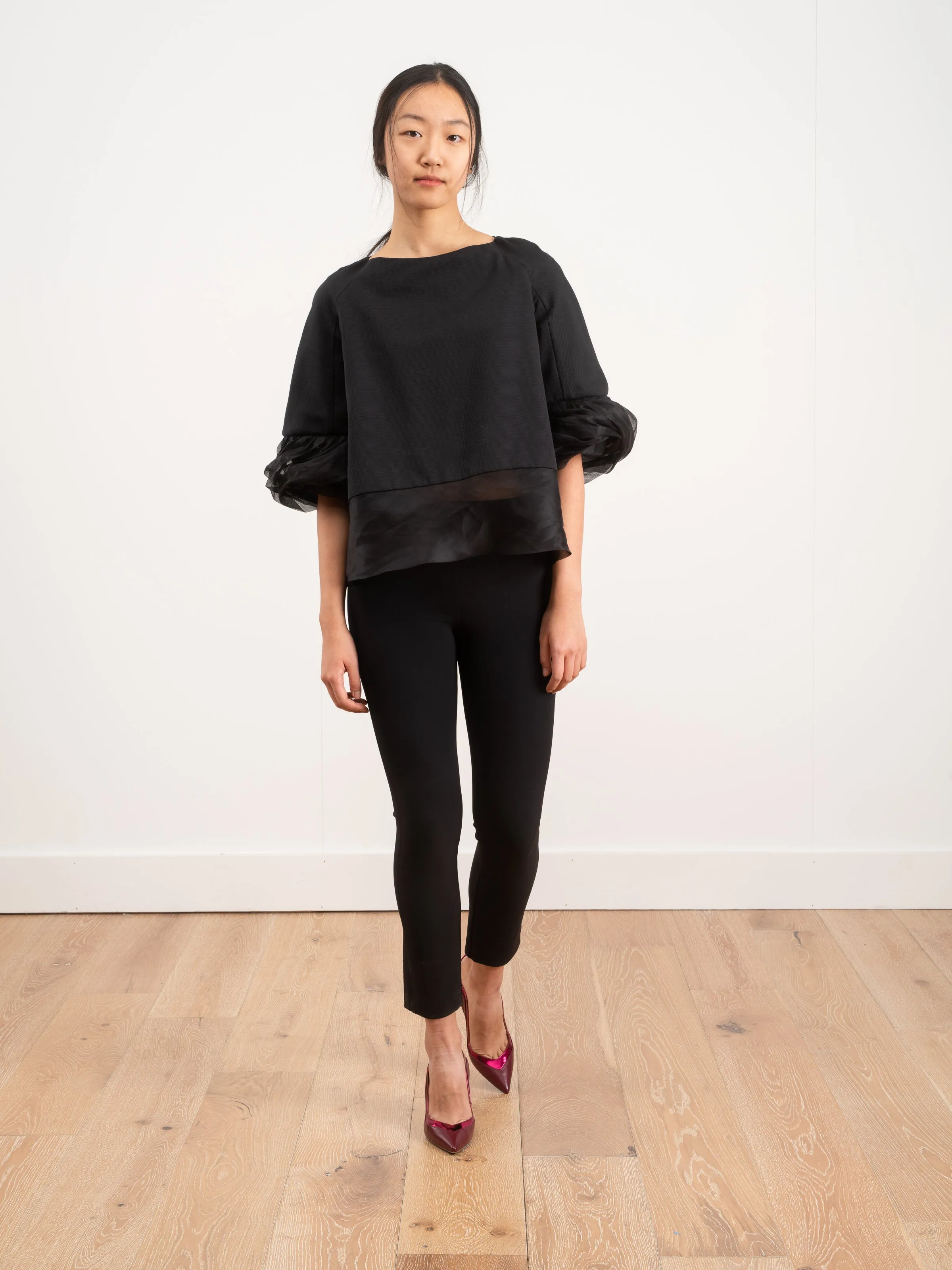 top with ruffle sleeve