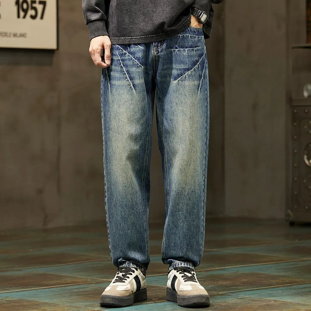 Trendy Loose-Fit Stonewashed Jeans Perfect for Men