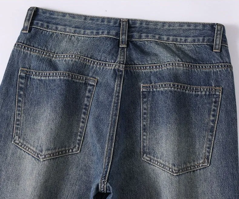 Trendy Loose-Fit Stonewashed Jeans Perfect for Men