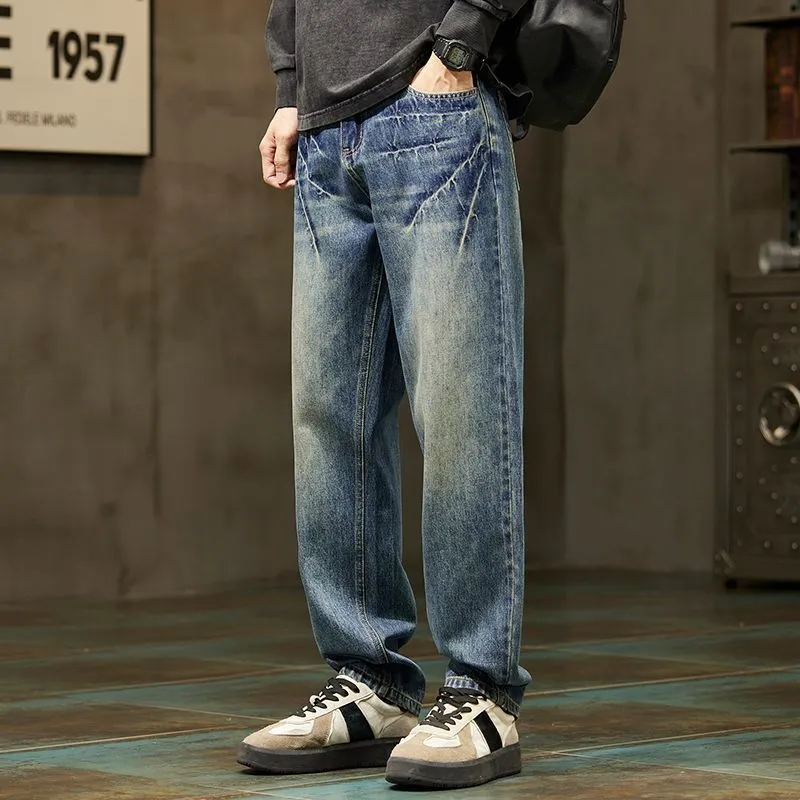 Trendy Loose-Fit Stonewashed Jeans Perfect for Men
