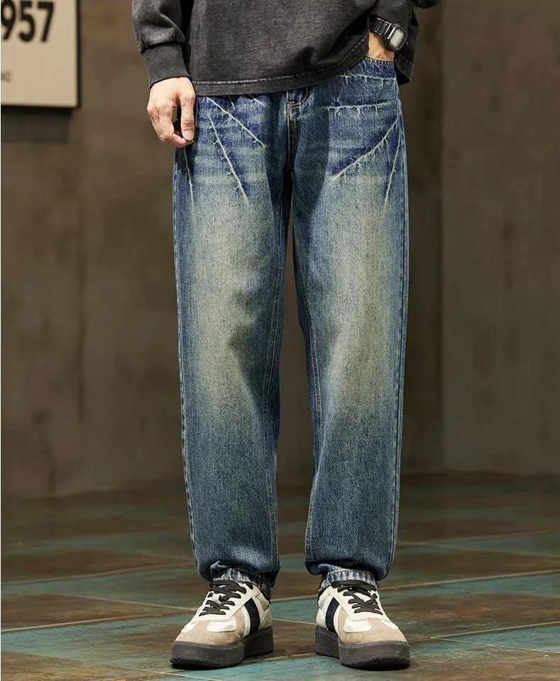 Trendy Loose-Fit Stonewashed Jeans Perfect for Men