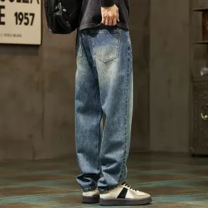 Trendy Loose-Fit Stonewashed Jeans Perfect for Men