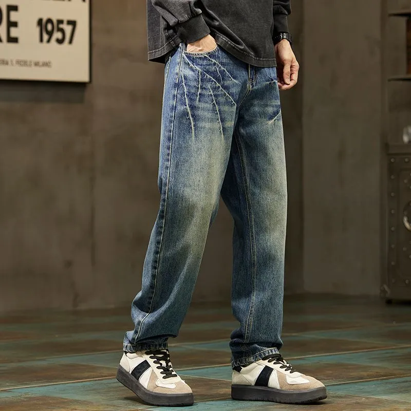 Trendy Loose-Fit Stonewashed Jeans Perfect for Men