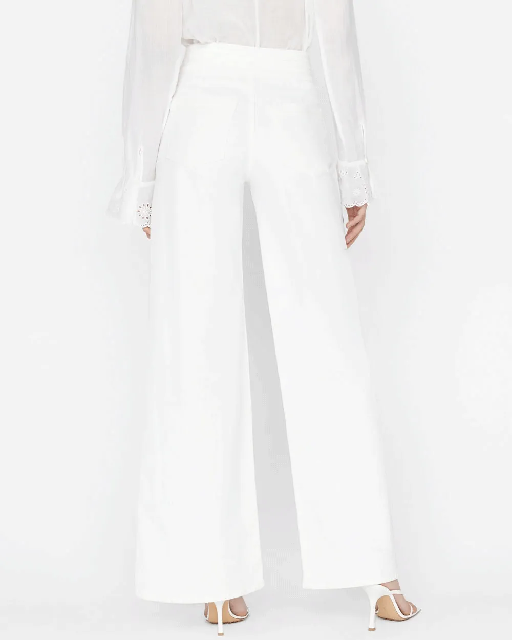 Triple Stitch Wide Leg Jean in Blanc