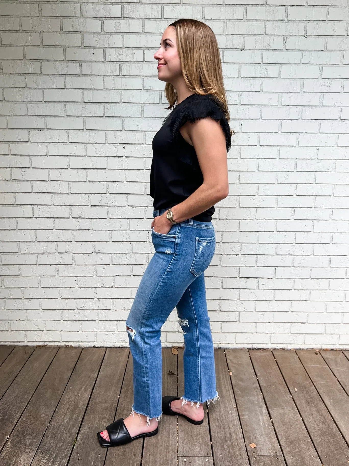 Tulle Ruffle Knit Top
