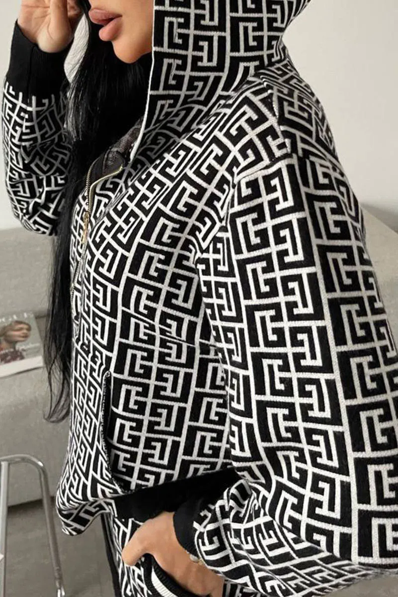UJ0312 Knitted Jacket and Pants Set