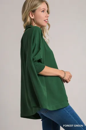 Umgee Textured Boxy Cut Blouse
