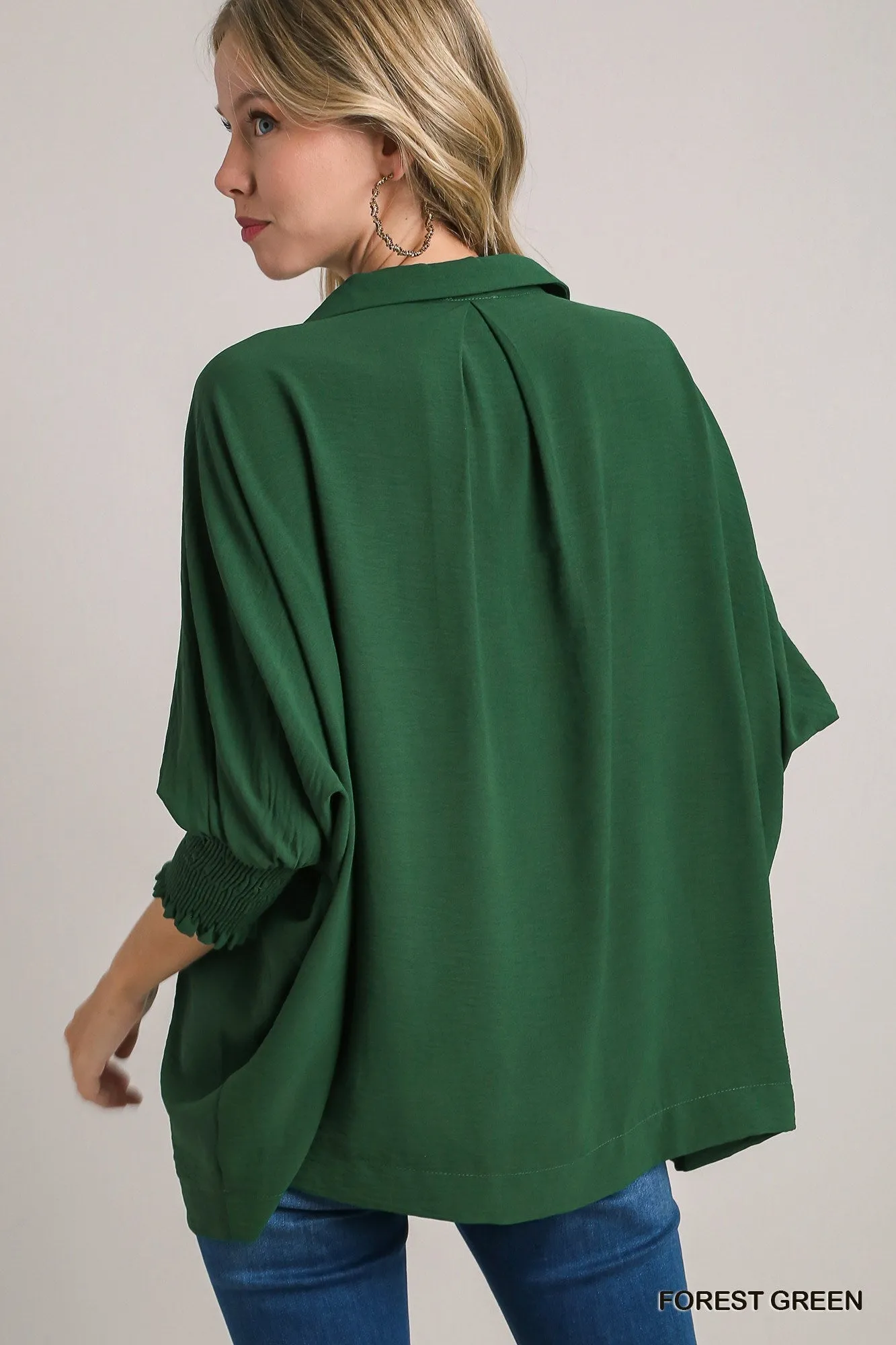 Umgee Textured Boxy Cut Blouse