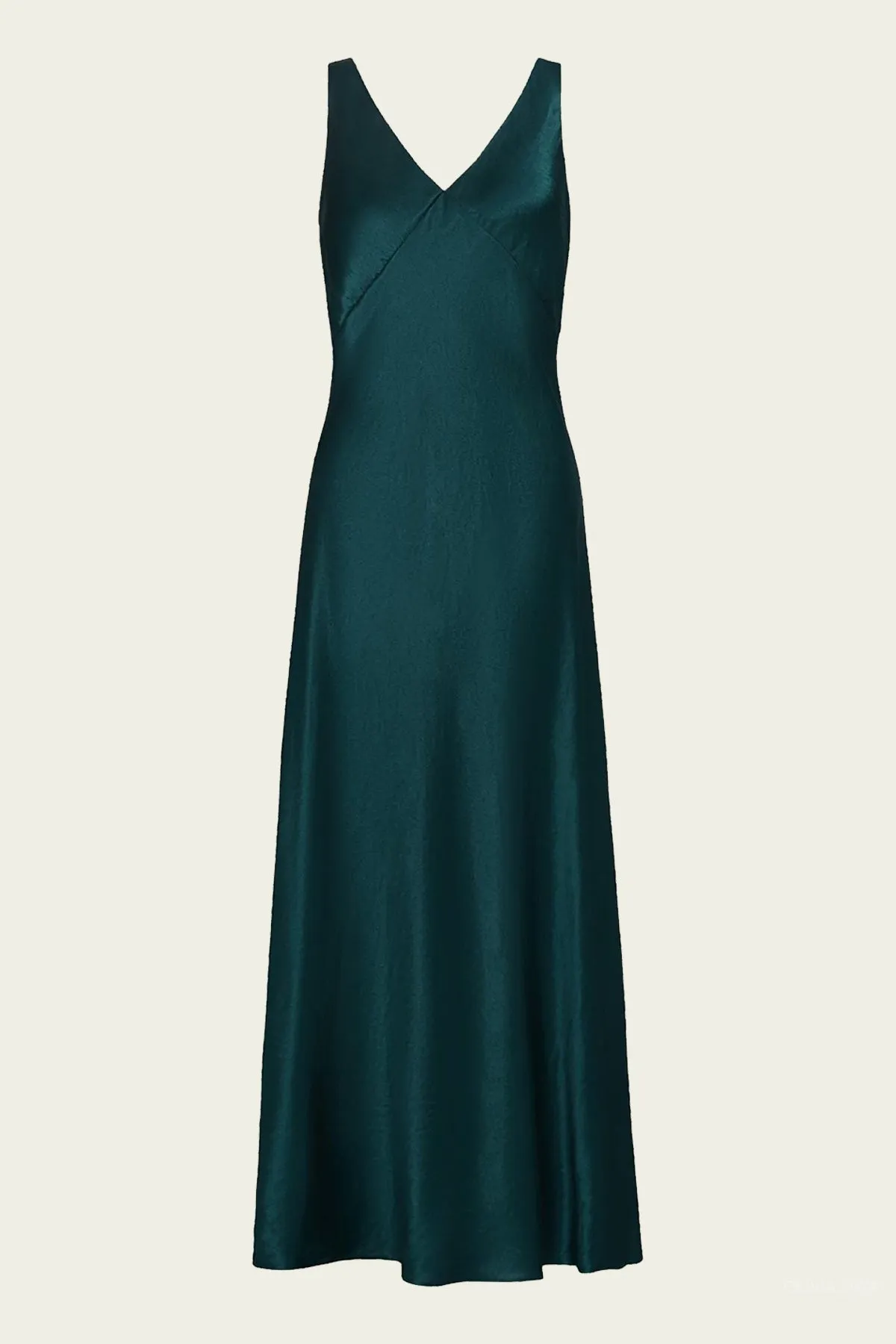 V-Neck Maxi Slip Dress in Jade Lake