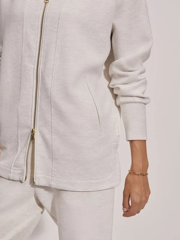Varley Raleigh Zip Sweat - Ivory Marl
