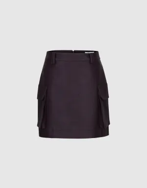 Vegan Leather Mini A-Line Skirt