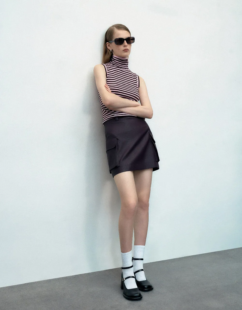 Vegan Leather Mini A-Line Skirt