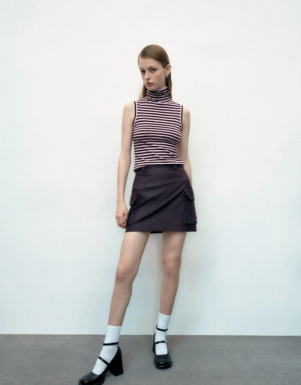 Vegan Leather Mini A-Line Skirt