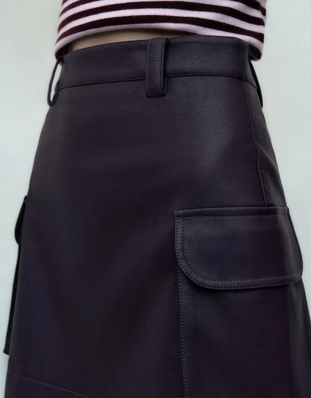Vegan Leather Mini A-Line Skirt