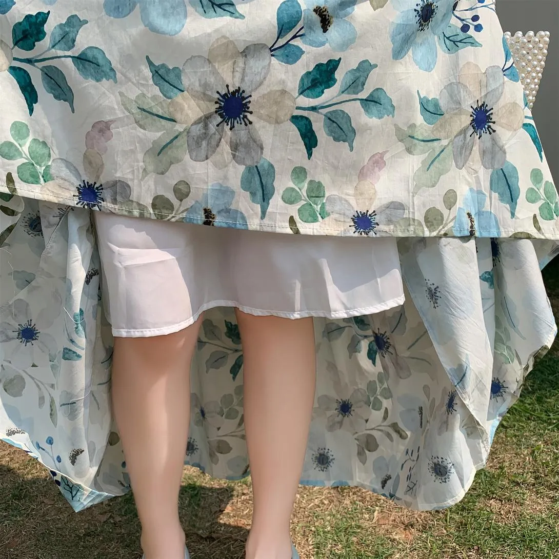 Vintage High-waisted Patchwork Maxi Skirt for Women