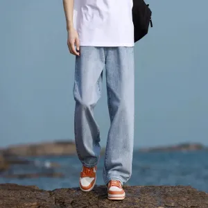 Washed Distressed Straight Pants
